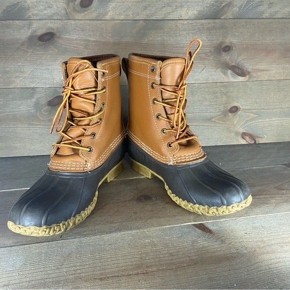 Ll Bean Womens size 6 duck boots brown waterproof hunting shoes - Picture 3 of 8